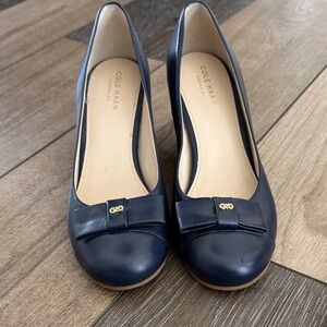 Cole Haan Women's Navy Leather wedge heels